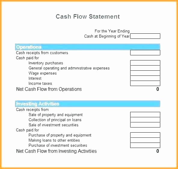 Uca Cash Flow Excel Template Inspirational Direct Cash Flow Statement Template Flows Example