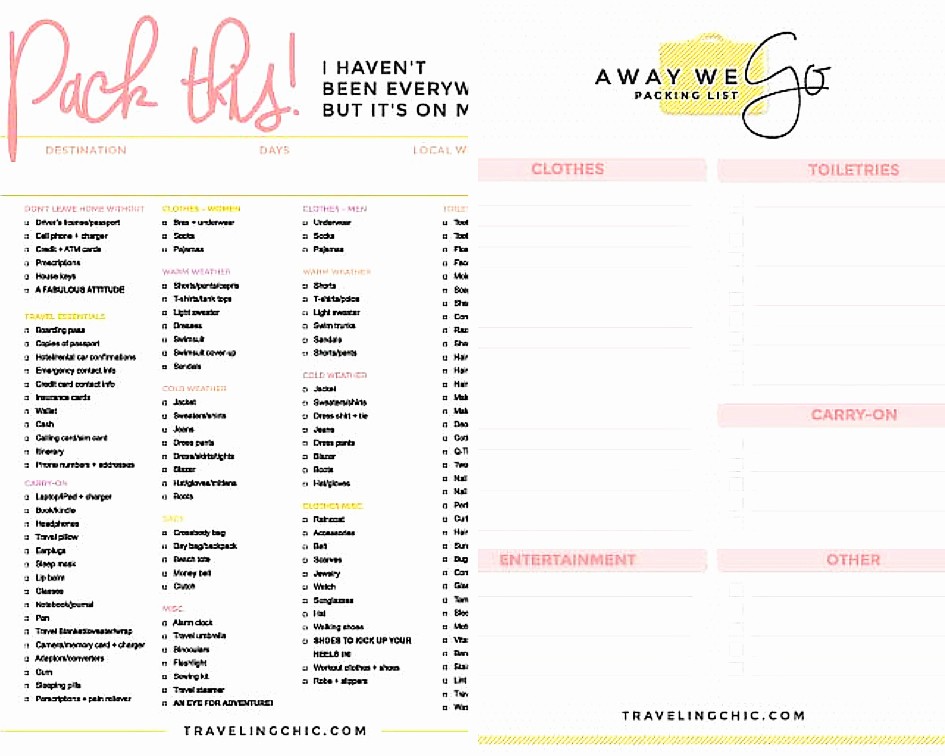 Vacation to Do List Printable Best Of Printable Packing Lists