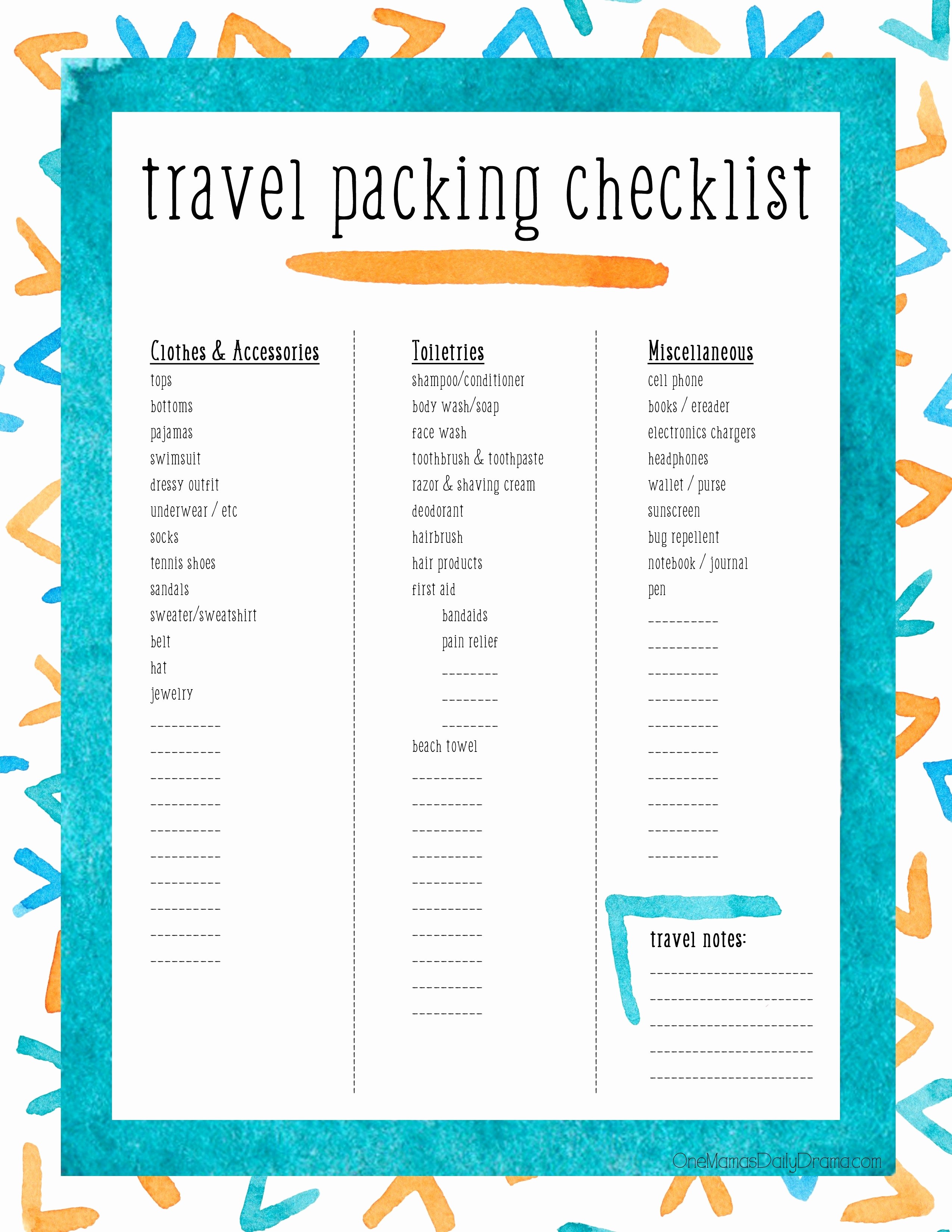 Vacation to Do List Printable Inspirational Printable Travel Packing Checklist for Tweens &amp; Teens