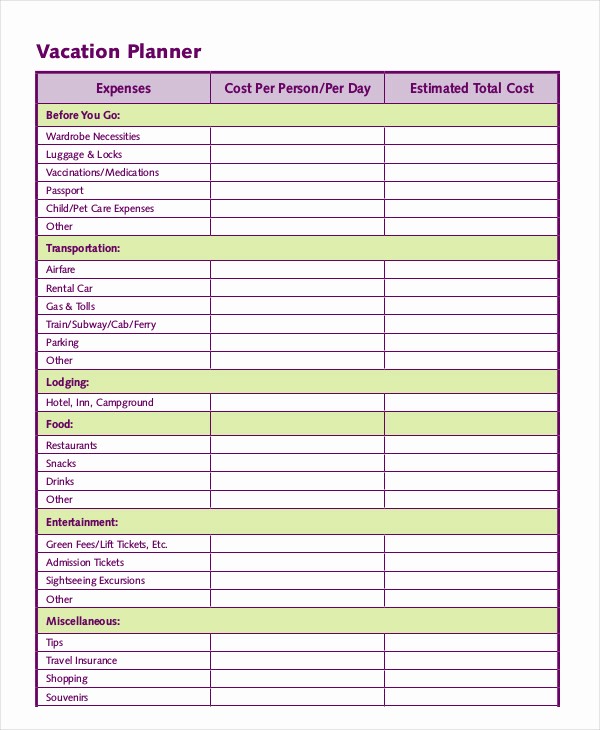 Vacation to Do List Template Awesome Vacation Checklist Template 12 Free Pdf Documents