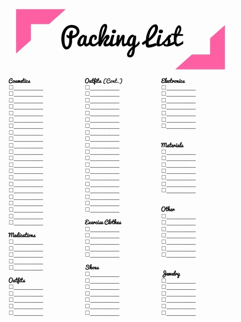 Vacation to Do List Template Beautiful 21 Free Packing List Template Word Excel formats