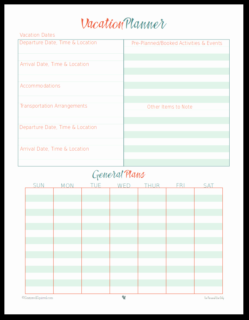 Vacation to Do List Template Beautiful Vacation Planner Template