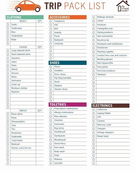 Vacation to Do List Template Lovely Printable Trip Pack List In 2019 Get organized