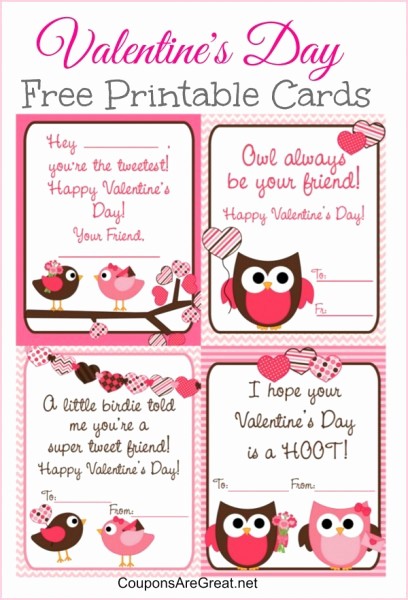 Valentine Card Templates for Kids Inspirational Free Printable Valentine S Day Cards for Kids with Owls