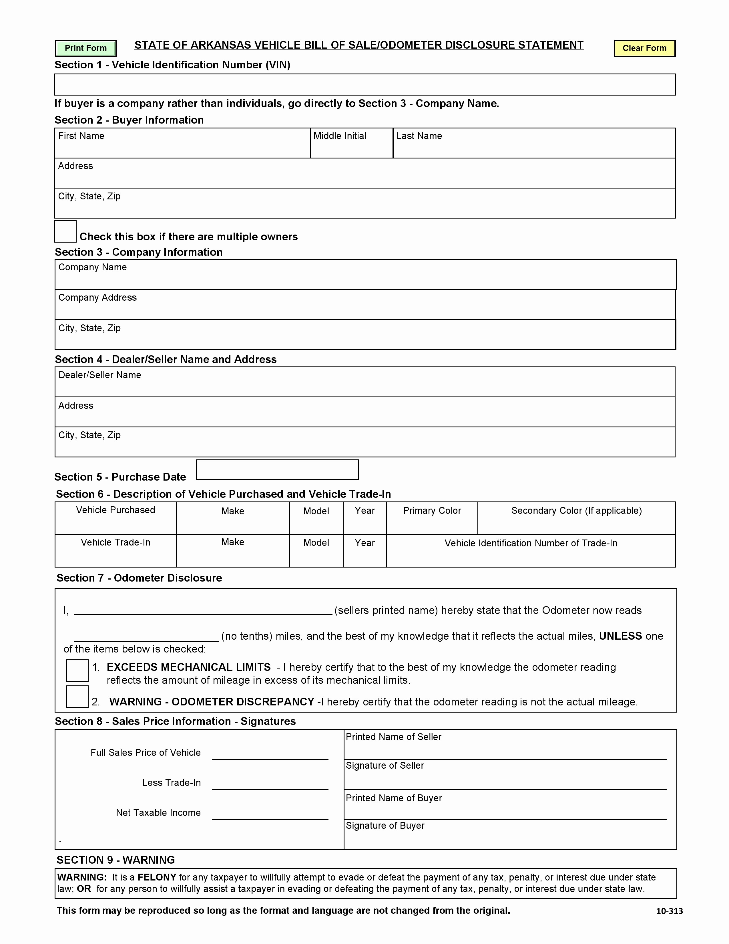 Vehicle Bill Of Sale forms New Free Arkansas Vehicle Bill Of Sale Pdf Word