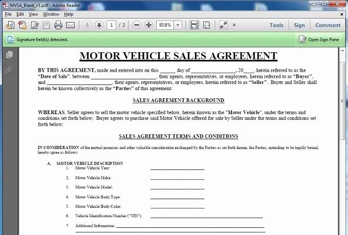 Vehicle Sale Agreement with Payments New 10 Best Of Motor Vehicle Sale Agreement Template