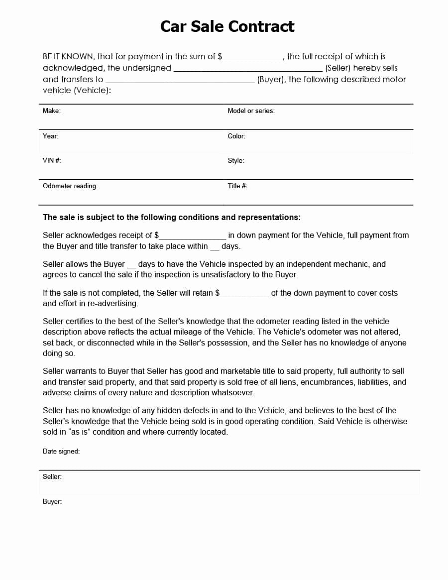 Vehicle Sale Agreement with Payments New 42 Printable Vehicle Purchase Agreement Templates