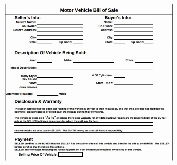 Vehicle Sale as is form Beautiful 8 Vehicle Bill Of Sale forms to Download