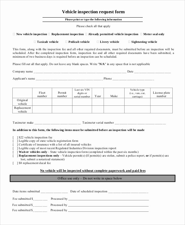 Vehicle Service Due Status Report Beautiful 8 Vehicle Inspection forms – Pdf Word