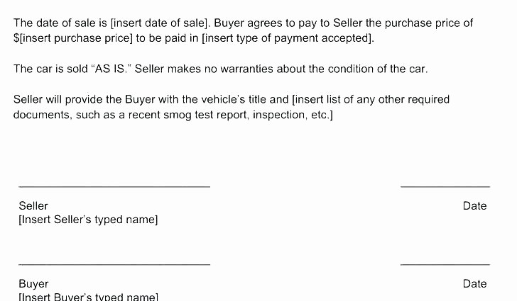 Vehicle sold as is Template Awesome Printable Sample Free Car Bill Sale Template form