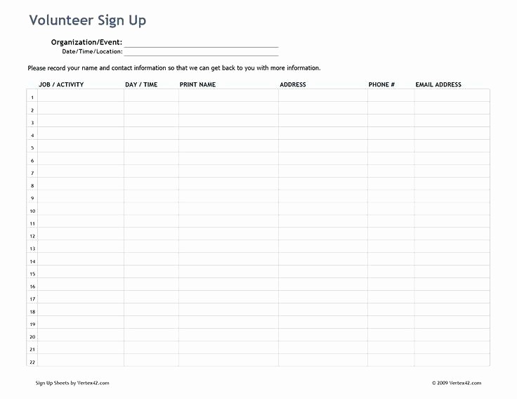 Volunteer Sign Up Sheet Printable Lovely Volunteer Sign Up Sheet Templates Plete but Classroom
