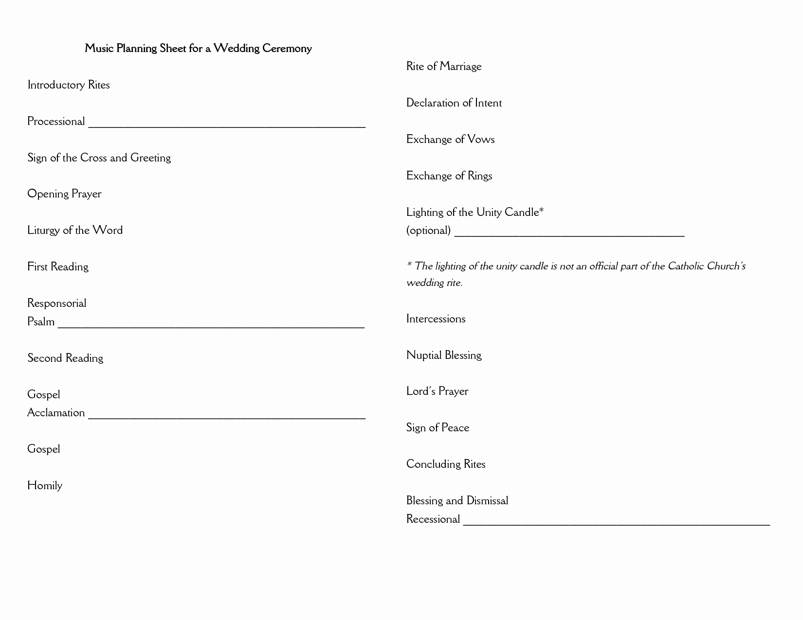 Wedding Ceremony song List Template Beautiful 27 Of Wedding Music Planner Template