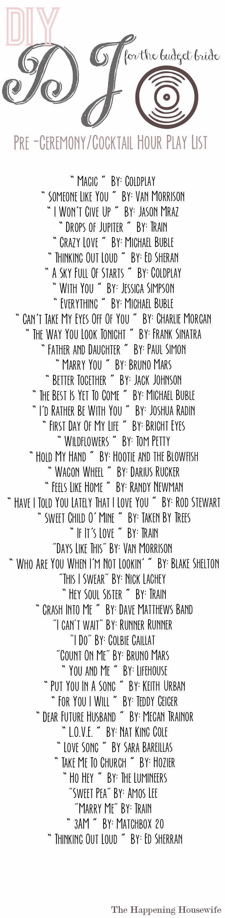 Wedding Ceremony song List Template New Save Money On A Dj by Playing This Simple Playlist Pre