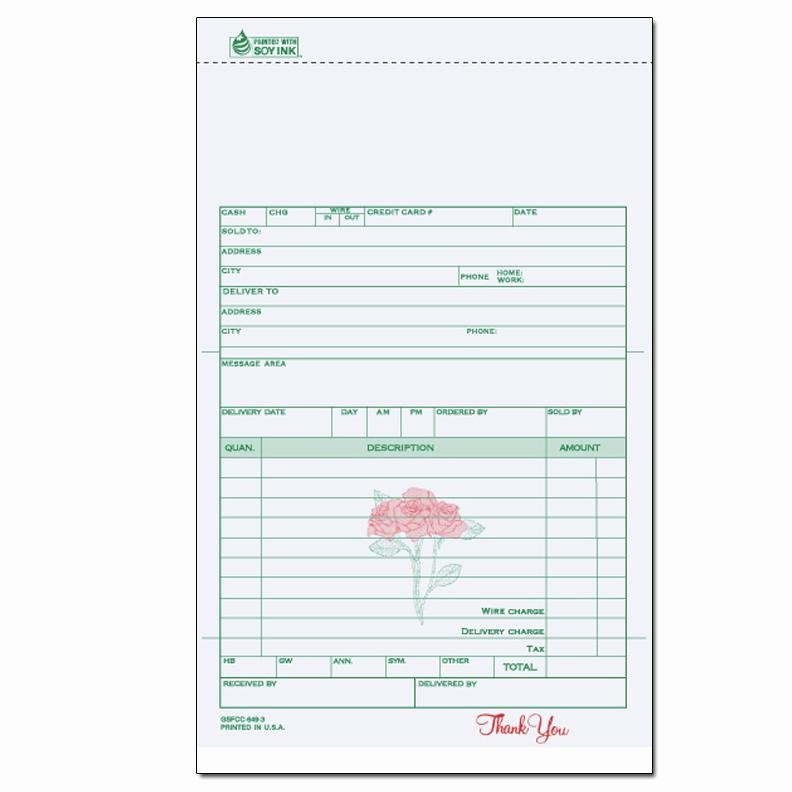Wedding Flowers order form Template Inspirational Florists &amp; Flower Shop Invoices Receipts
