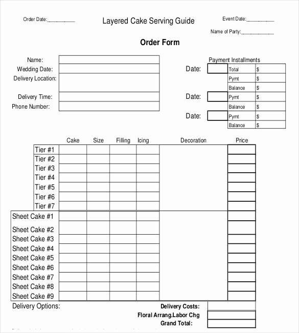 Wedding Flowers order form Template Luxury Bakery order Template – 16 Free Excel Pdf Documents