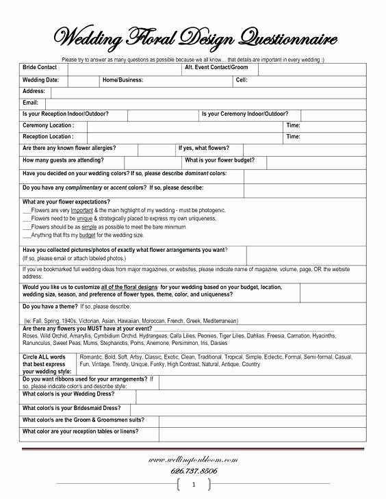 Wedding Flowers order form Template Unique Wedding Flower order form Template Free Invoice Excel for