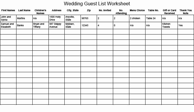 Wedding Guest List Print Out Luxury 17 Wedding Guest List Templates Excel Pdf formats