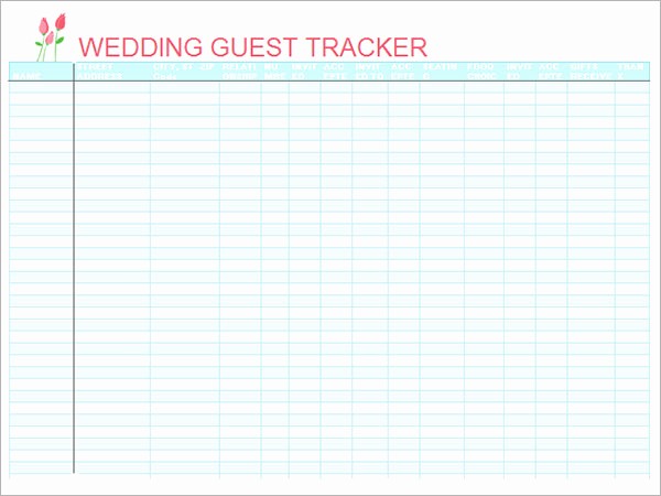Wedding Guest List Spreadsheet Template Awesome 17 Wedding Guest List Templates – Pdf Word Excel