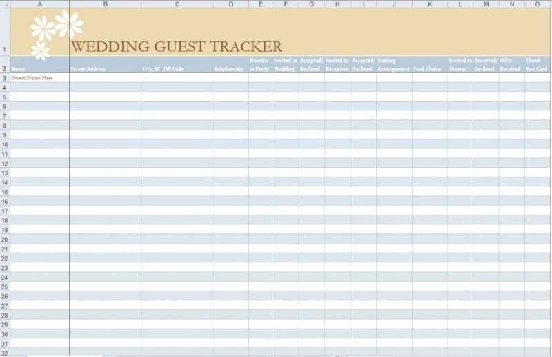 Wedding Guest List Spreadsheet Template Luxury 7 Free Guest List Templates Excel Pdf formats
