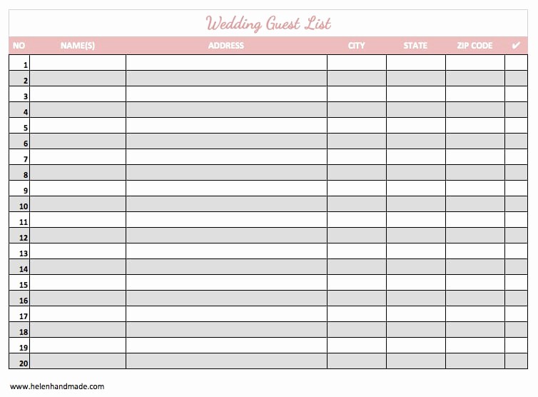 Wedding Guest List Spreadsheet Template New 7 Free Guest List Templates Excel Pdf formats