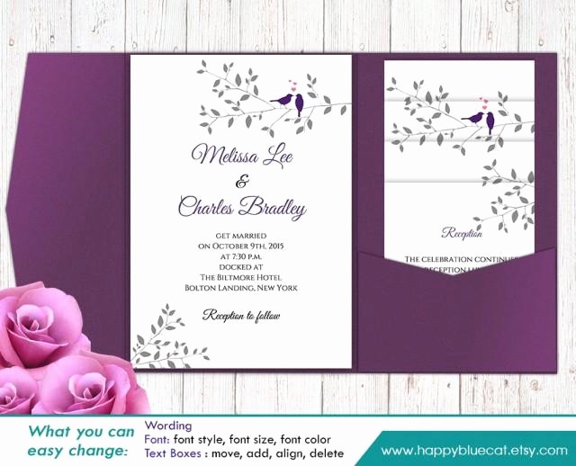 Wedding Invitations Templates Microsoft Word Luxury Diy Printable Pocket Wedding Invitation Template Set