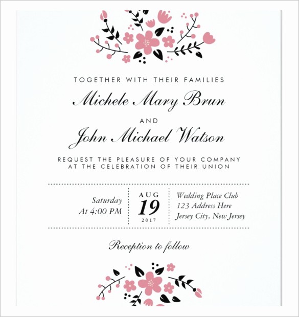 Wedding Invitations Templates Word Free Beautiful Wedding Invitation Template 71 Free Printable Word Pdf