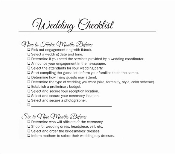 Wedding List to Do Template Best Of 11 Wedding Checklist Templates – Free Sample Example