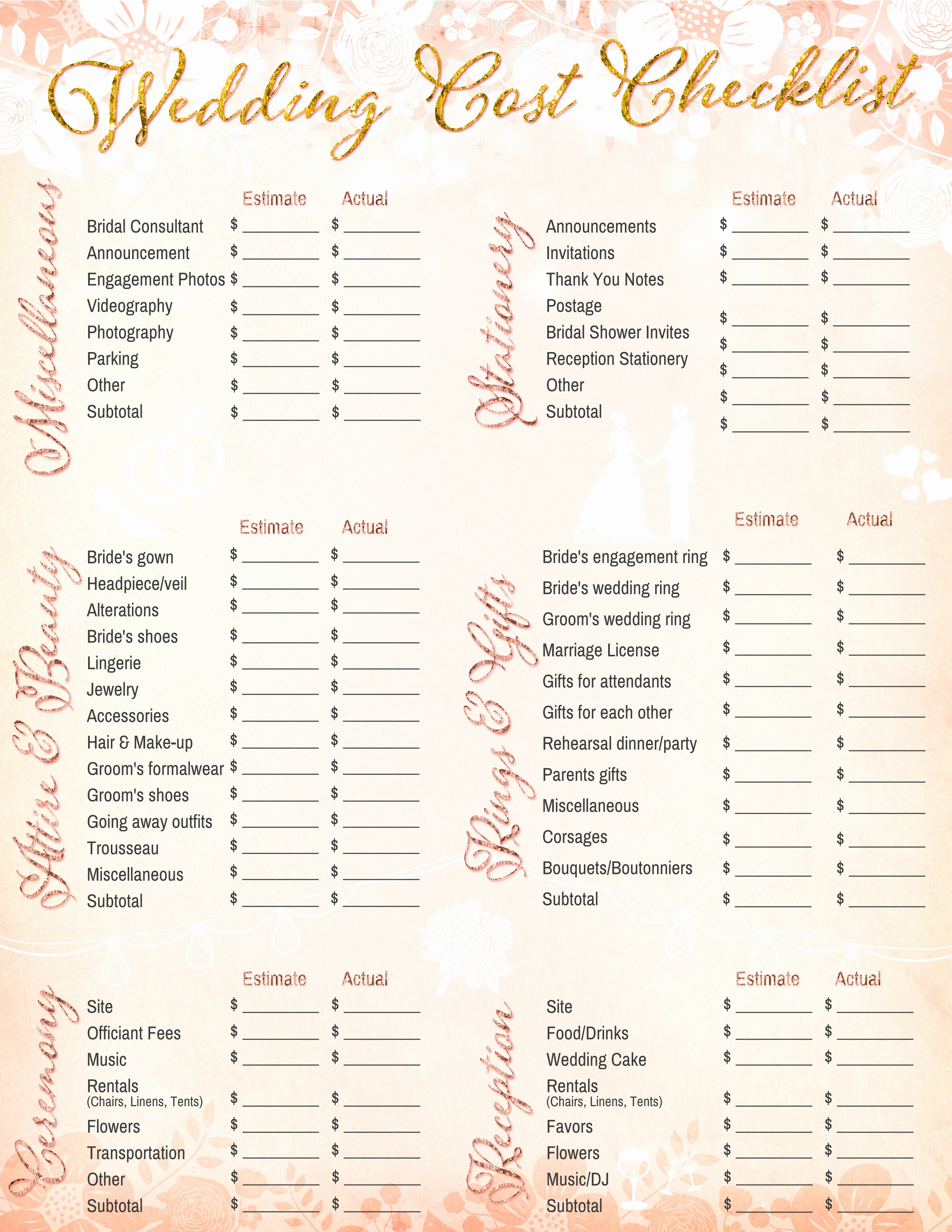 Wedding List to Do Template Fresh 10 Printable Wedding Checklists for the organized Bride