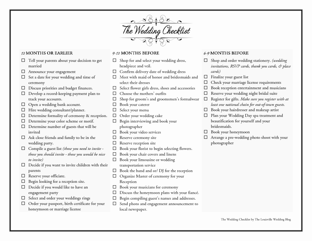 Wedding List to Do Template Fresh 7 Best Of Printable Wedding Checklist the Knot