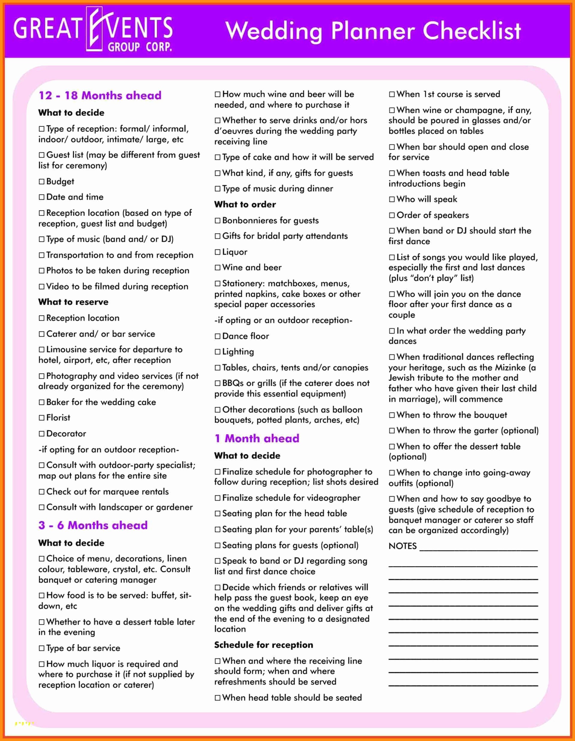 Wedding Planning Timeline Template Excel Best Of 9 Wedding Planner Checklist