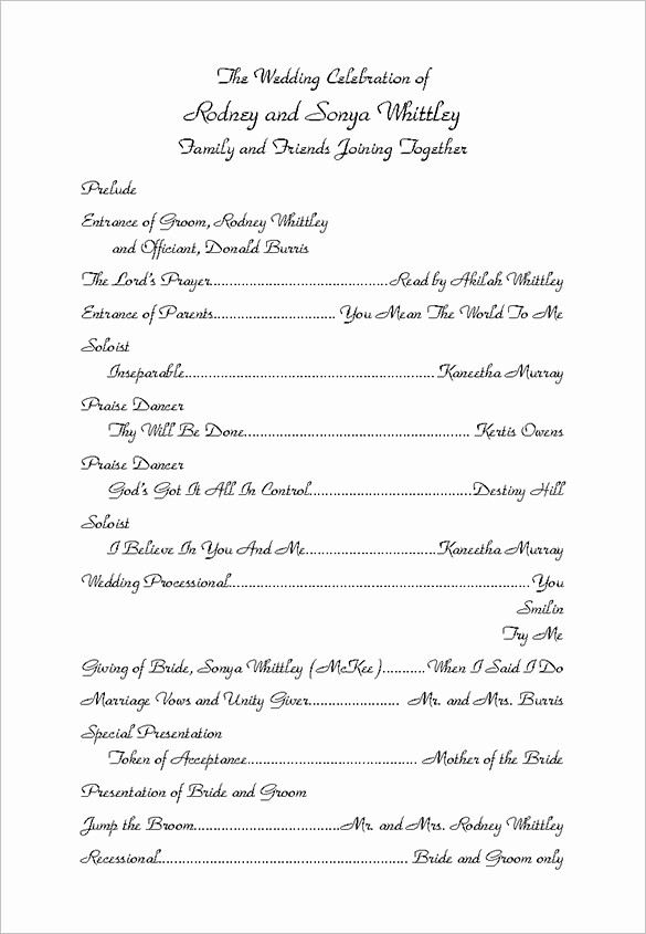 Wedding Programs Templates Free Download Best Of Wedding Ceremony Program Template 36 Word Pdf Psd