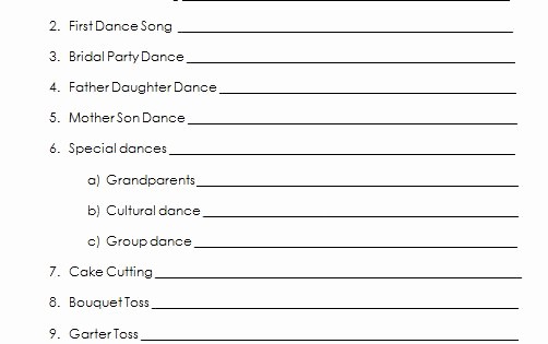 Wedding Reception song List Template Luxury How to Plan Your Wedding Reception Music Printable List