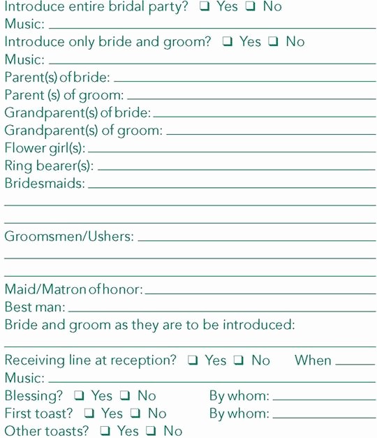 Wedding Reception song List Template Luxury Wedding Reception Dj Checklist