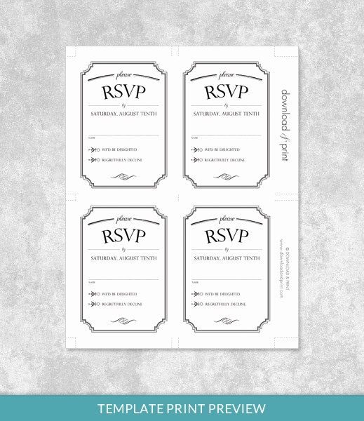 Wedding Response Cards Templates Free Unique Vintage Wedding Type Rsvp Card Template