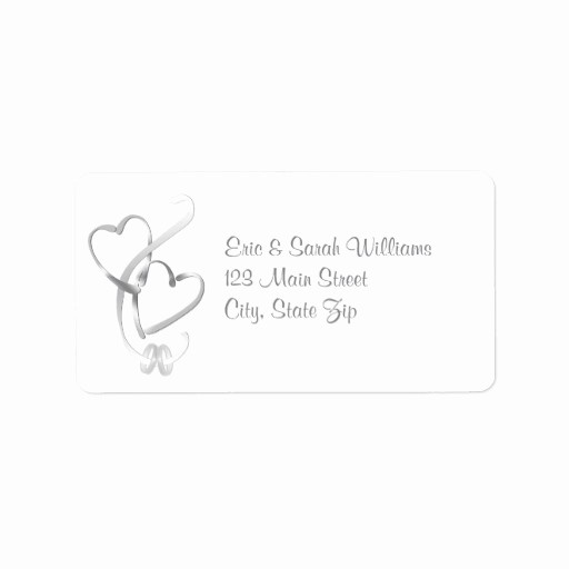 Wedding Return Address Label Template Best Of Silver Hearts Wedding Address Labels