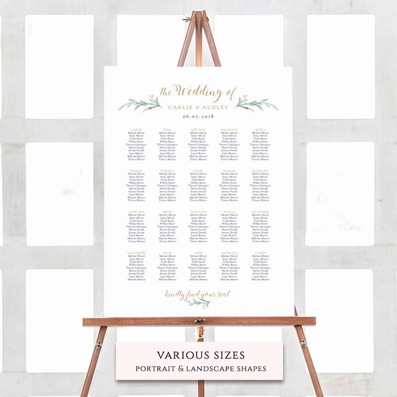 Wedding Table Seating Chart Template Beautiful Greenery Wedding Invitations Rustic Wedding Invitations
