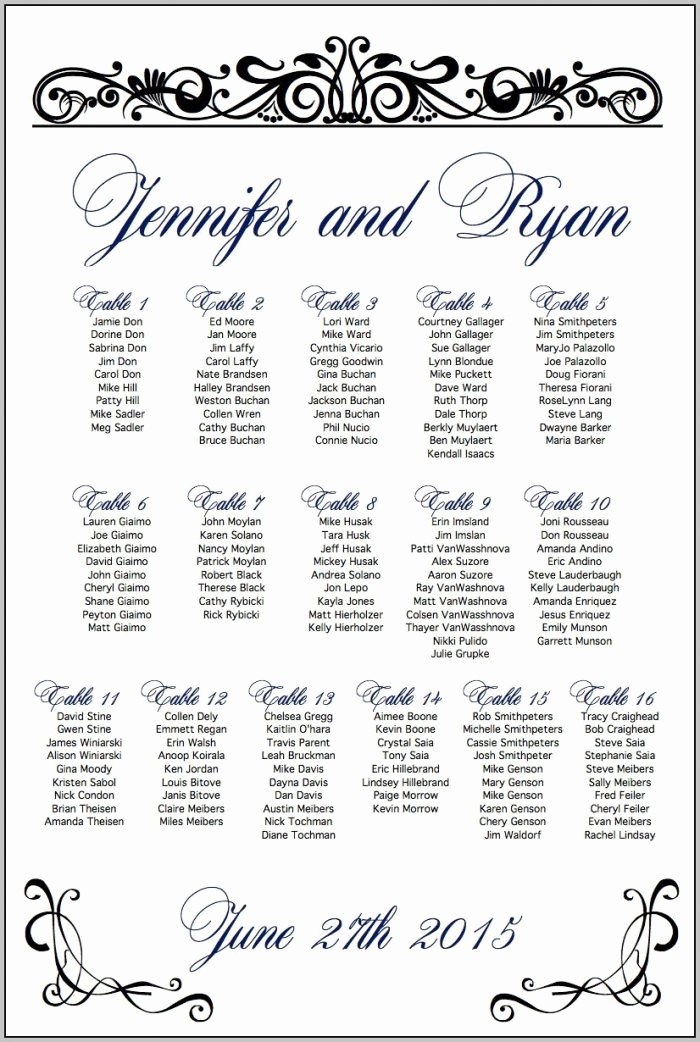 Wedding Table Seating Chart Template Inspirational Wedding Seating Chart Template Line Free Template