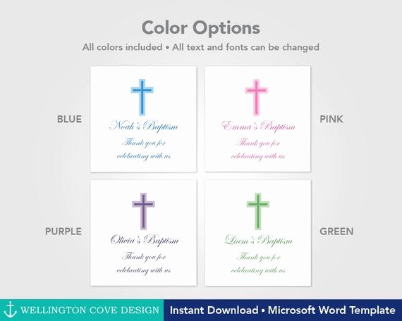 Wedding Tags Template Microsoft Word Inspirational Printable Baptism Favor Tags or Stickers • Microsoft Word