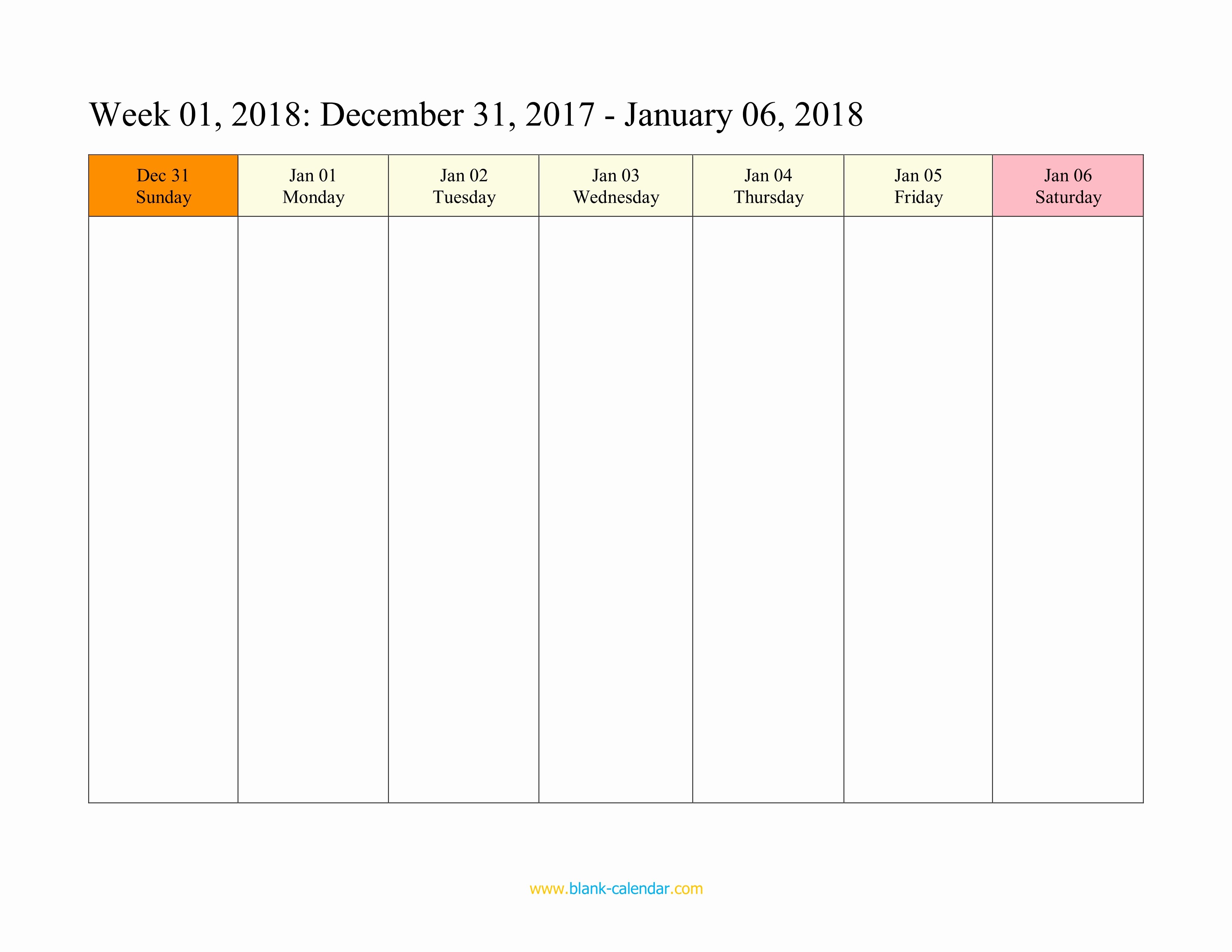 Week by Week Calendar Template Elegant Weekly Calendar 2018 Word Excel Pdf
