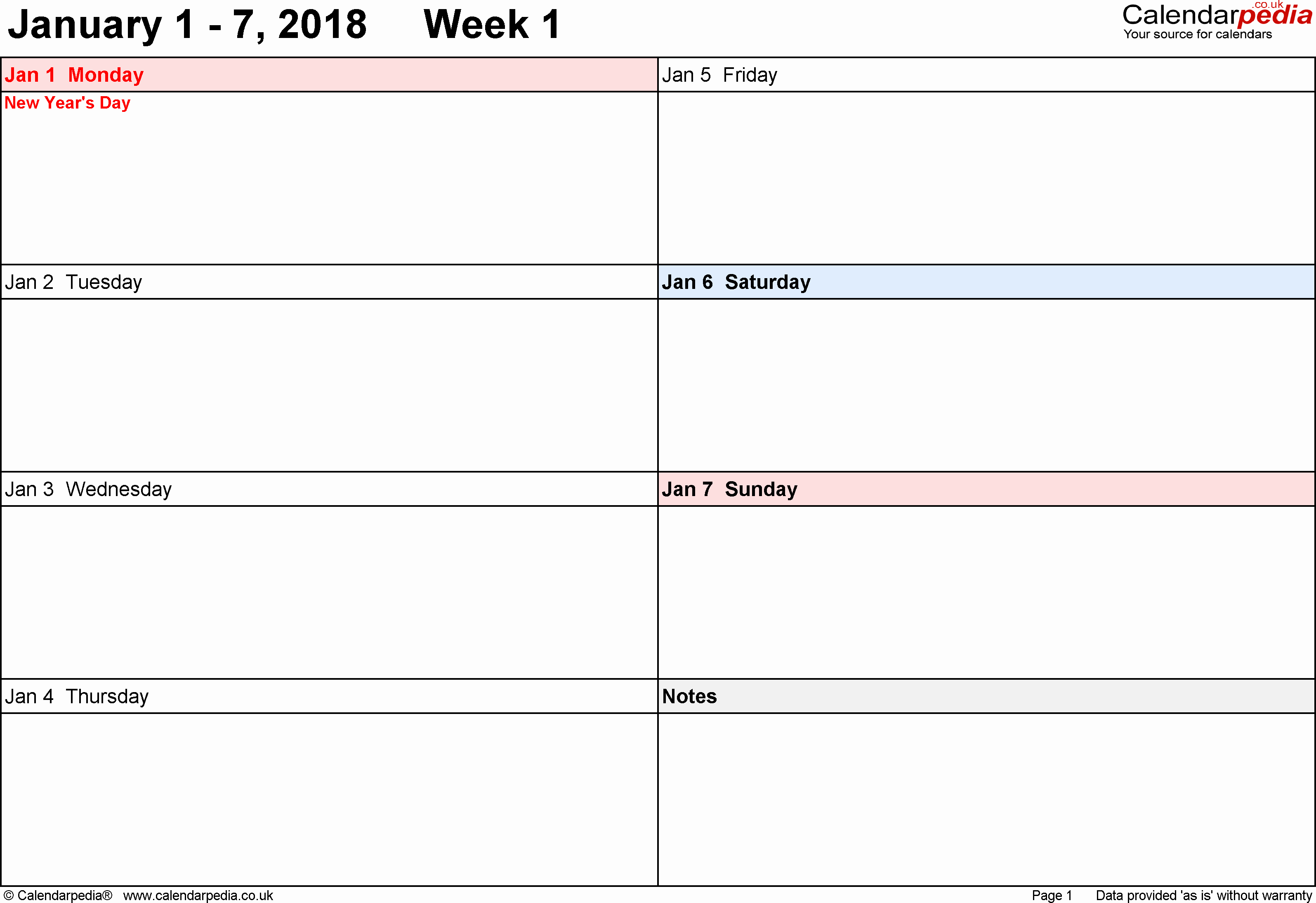 Week by Week Calendar Template New Weekly Calendar 2018 Uk Free Printable Templates for Word