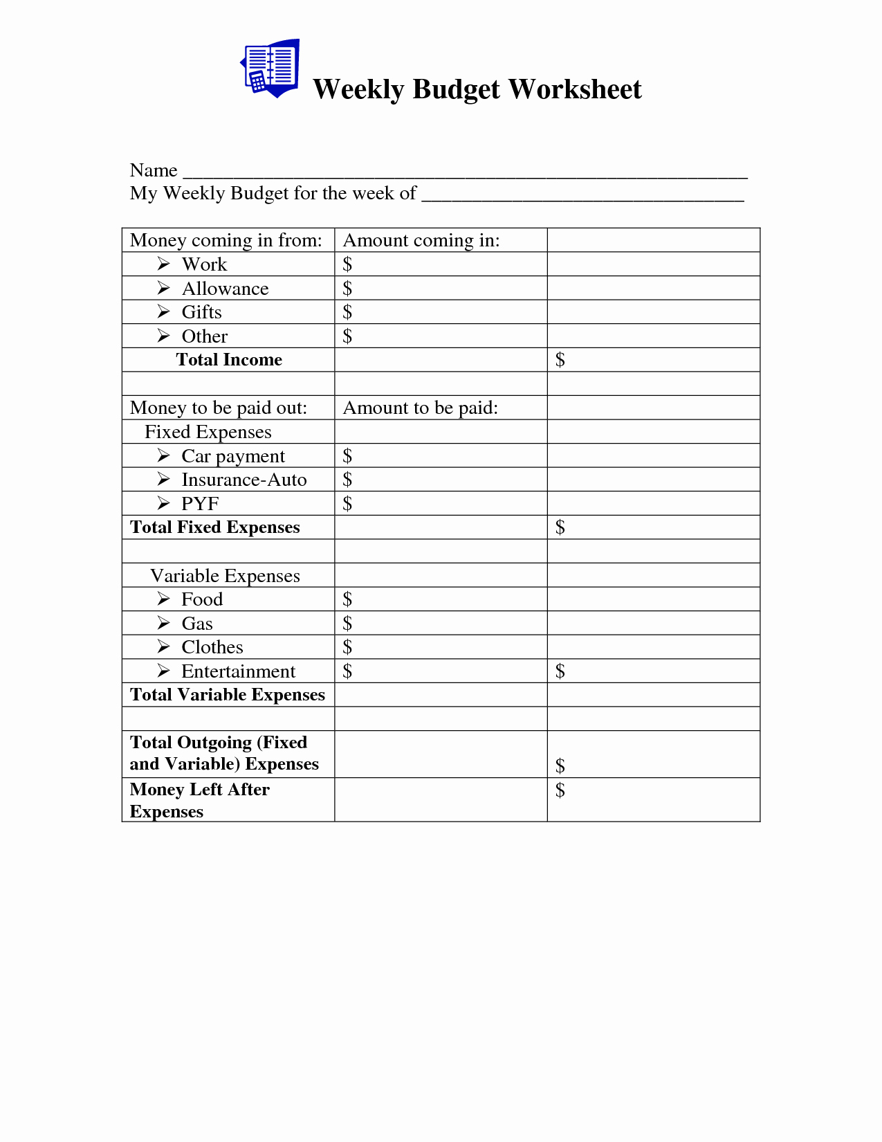 Weekly and Monthly Budget Template Beautiful Bi Monthly Bud Worksheet Template Bud Worksheets