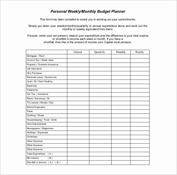 Weekly and Monthly Budget Template Best Of 53 Bud Planner Templates Free Word Pdf Excel formats