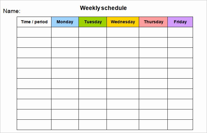 Weekly Calendar Monday Through Friday Beautiful Week Calendar Template 8 Free Word Documents Download