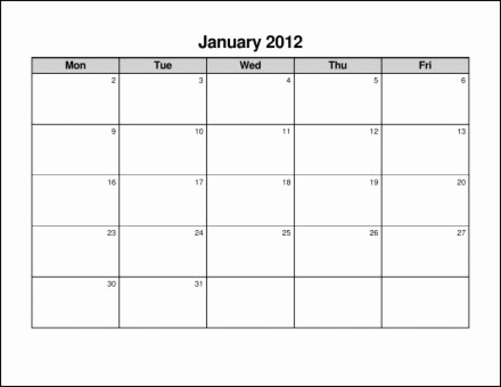 Weekly Calendar Monday Through Friday Elegant Printable Calendar Monday to Friday Free Calendar Template