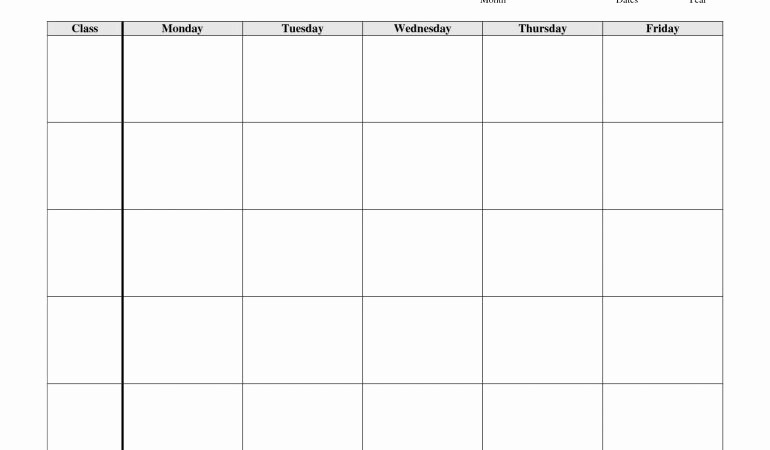 Weekly Calendar Monday Through Friday Inspirational Blank Monthly Calendar Monday Through Friday 2018