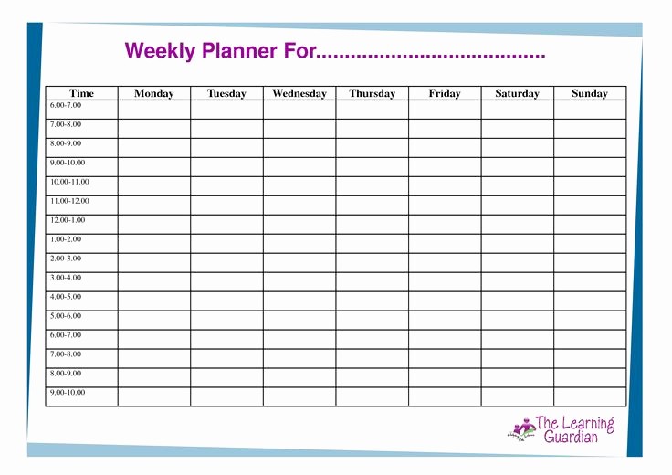 Weekly Calendar Monday Through Friday Inspirational Free Monday Through Friday Calendar Template