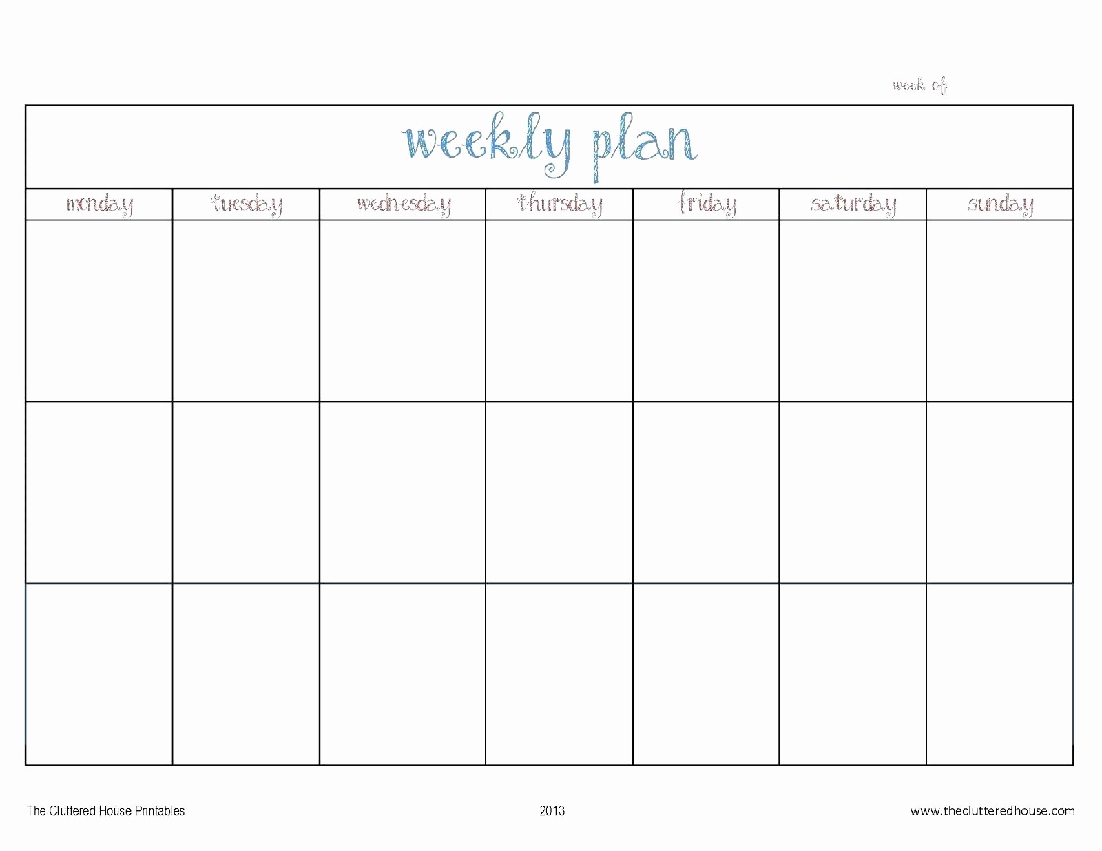 Weekly Calendar Monday Through Friday Inspirational Week Calendar Template Monday Friday to Pin On