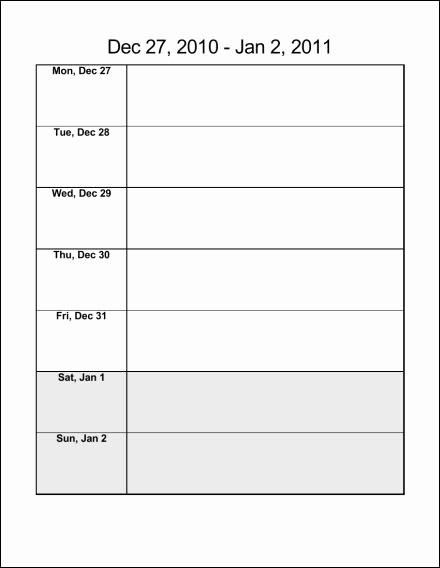 Weekly Calendar Starting with Monday Awesome Print 2011 Calendar Fifty Two Pages Weekly ask the