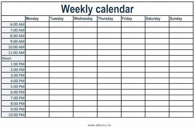 Weekly Calendar Starting with Monday Inspirational Monday Through Sunday Calendar Template Time Impression