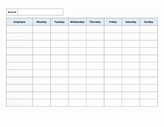 Weekly Employee Schedule Template Excel Lovely Free Printable Work Schedules